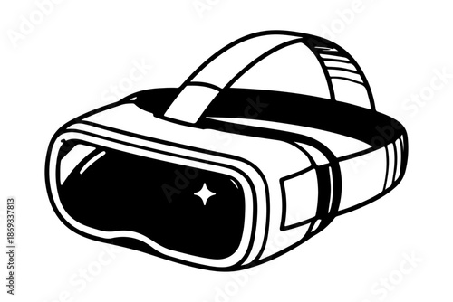 Immersive Virtual Reality Headset Icon for Digital Exploration, Gaming, and Futuristic Technology Concepts