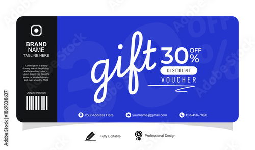 Gold and Black vector gift voucher design . Voucher Template Layout