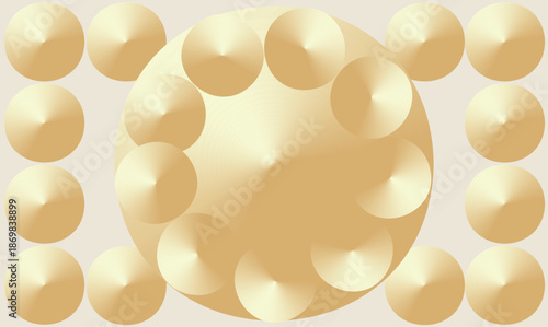 small and big circles on brown background