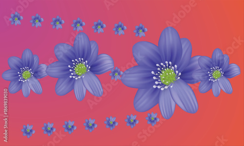 small and big purple flowers on red carpet