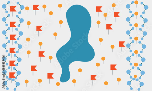 Multi-colour make specific artwork on white background