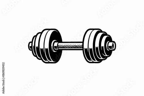 Dumbbell Fitness Line Art Illustration