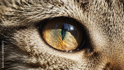 Wallpaper Mural Close-up Macro Shot of a Cat's Eye, Reflecting Light and Fur Detail Torontodigital.ca