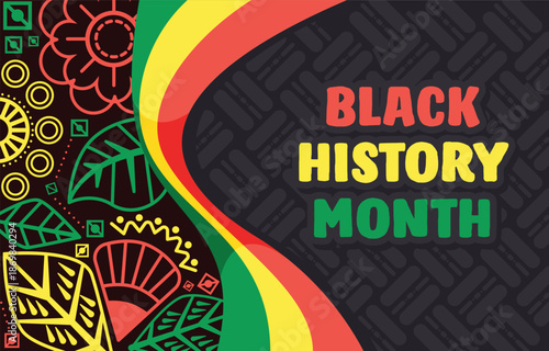 Celebrating black history month with vibrant african inspired floral and geometric patterns