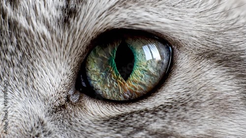 Wallpaper Mural Close-up Macro Shot of a Cat's Eye with Green Iris and Reflective Pupil Torontodigital.ca