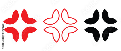 angry comic element symbol. Red anger mark symbol, a comic manga pop vein icon representing stress and fury, a simple abstract vector illustration