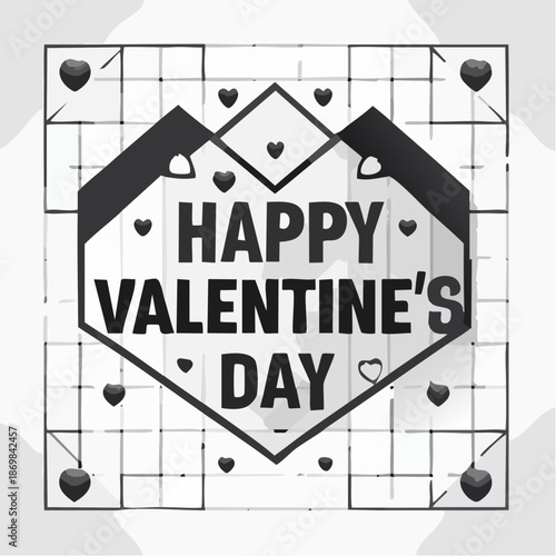 Happy Valentine's Day greeting card with heart design