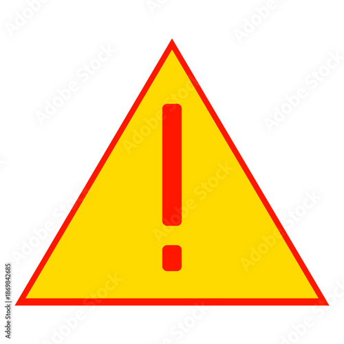 Yellow triangle warning sign with a red border and a red exclamation mark, indicating caution.