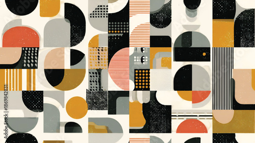 Contemporary Textile Pattern Vector Design with Abstract Motifs for Fashion and Home Decor