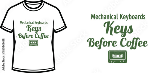 Mechanical Keyboards Keys Before Coffee Typography T-shirt Design, vintage, isolated on transparent background