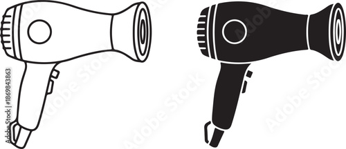 Hair dryer black and white hairdryer blow dryer