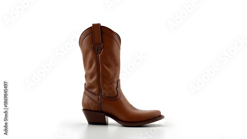 Classic Cowboy Boots Isolated on White Background