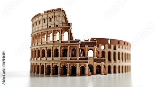 Colosseum Miniature Isolated on White Background