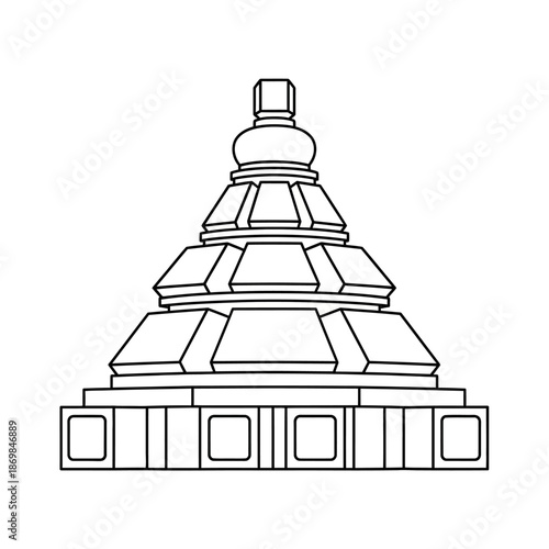 Stupa Monument Structure Architectural Design.