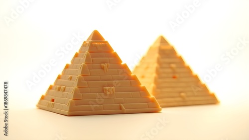 Pyramids of Giza Miniature Isolated on White