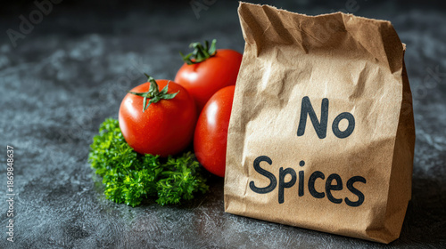 "No Spices" warning on a fo...