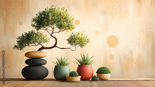 Spa salon with bamboo eleme...