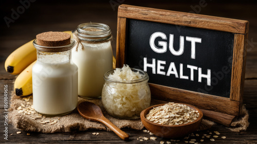 Text "GUT HEALTH" on a chal...