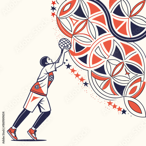 Athlete shooting for the goal