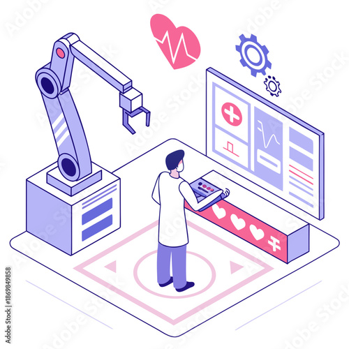 Doctor using advanced medical technology