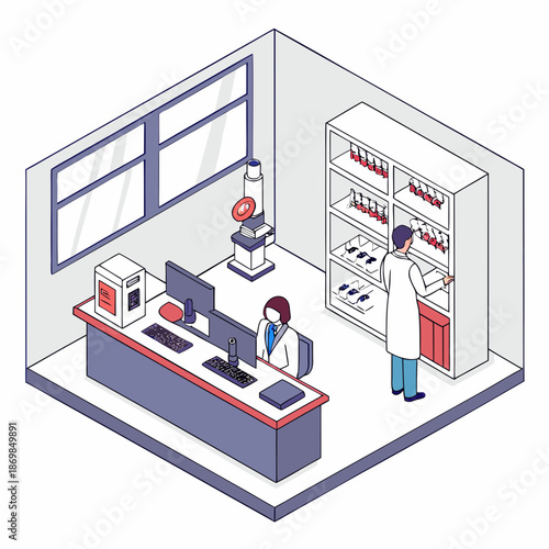 Scientists working in a modern laboratory