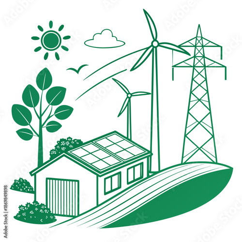 Sustainable home with renewable energy sources