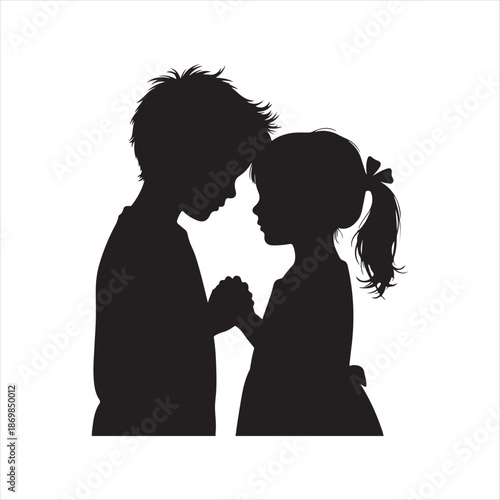 Valentine’s Day Love Symbols, Romantic Heart Design on White Background