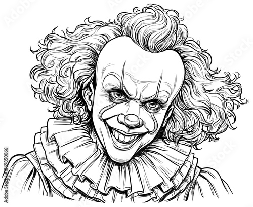 Coloring book for children, coloring clown.