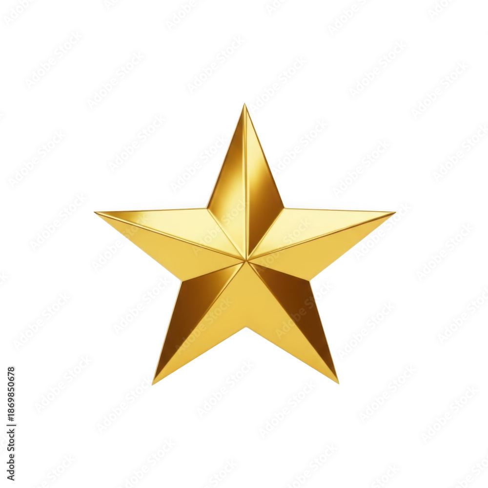 Fototapeta premium Golden star icon isolated on transparent background