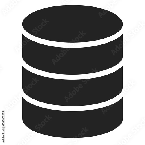 Title: Black and white striped cylindrical with three horizontal bands and rounded edges