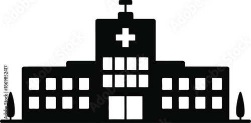Hospital Building Medical Center Silhouette