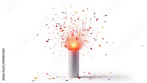Confetti Popper Isolated on White Background