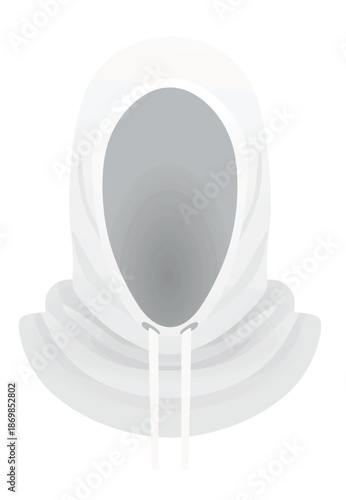 White hooded cap. vector illustration