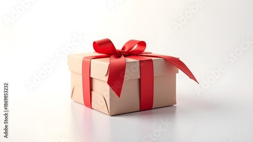Gift Box with Ribbon Isolated on White Background