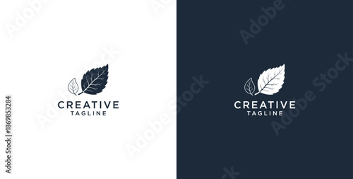 leaf growth icon logo design