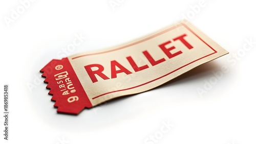 Raffle Ticket Isolated on White Background