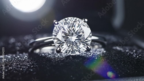 Wallpaper Mural Luxury Diamond Engagement Ring Close-up: Sparkle, Brilliance, and Elegance Torontodigital.ca