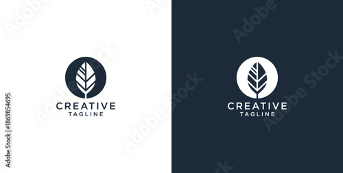leaf growth icon logo design