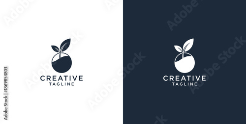 leaf growth icon logo design