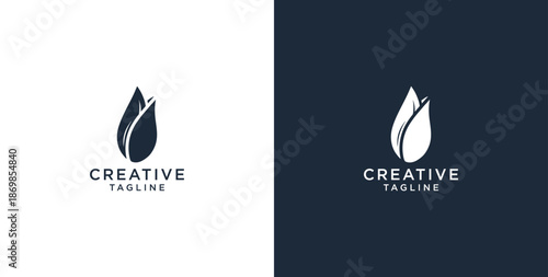 leaf growth icon logo design