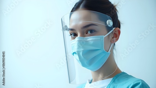 Medical Face Shield Protective Gear Isolated on White