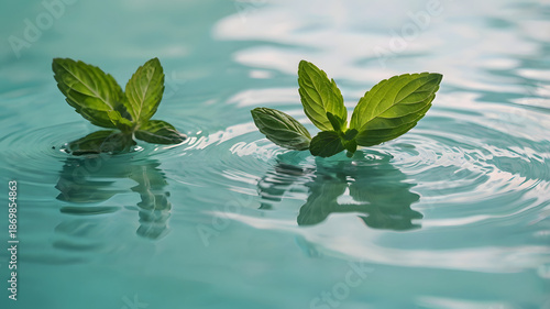 green leaf in water