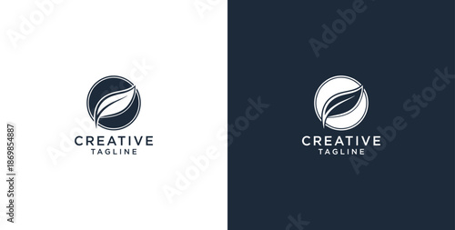 leaf growth icon logo design