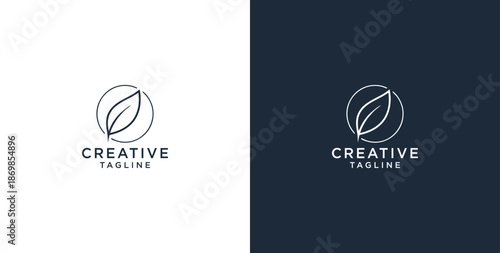 leaf growth icon logo design