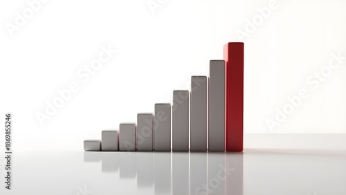 Bar Chart Business Model Isolated on White Background