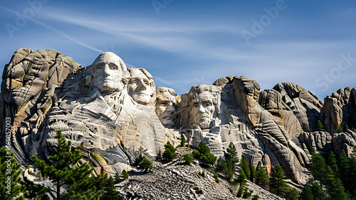 Iconic Mount Rushmore monument in South Dakota