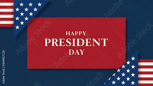 Happy President Day celebration with American flag design