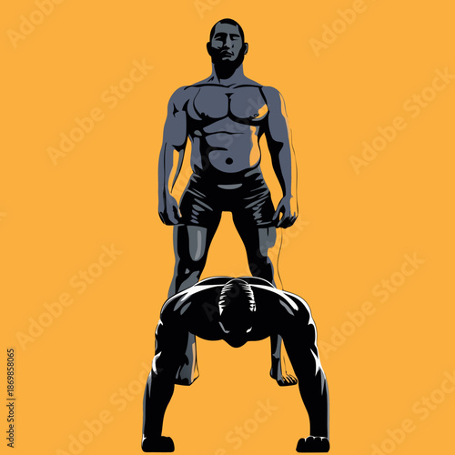 Vector illustration of a bodybuilder