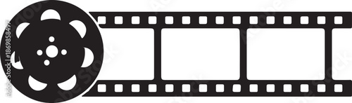  film reel movie vector art, film strip frame silhouette.eps