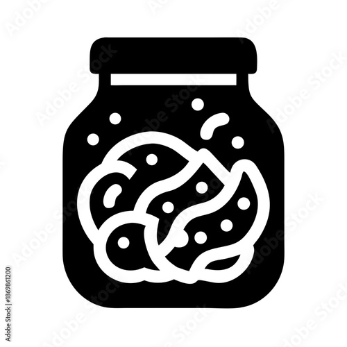 Preserved food jar glyph icon representing pickled vegetables or fruit conserve